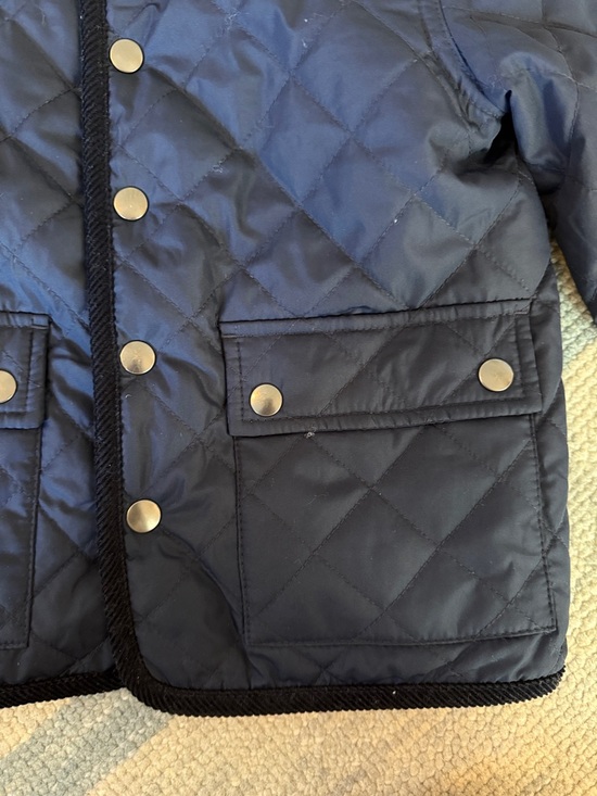 Crewcuts Quilted Navy Puffer Jacket with Corduroy Collar - Picture 3 of 4
